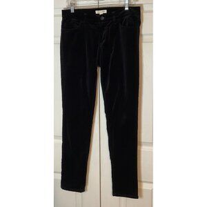 Banana Republic Black Crushed Velvet Velour Skinny Ankle Pants Goth Size 4